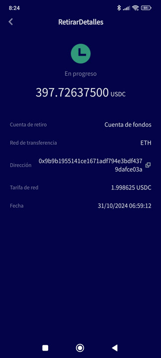 estado de transferencia gityer en progreso estafa