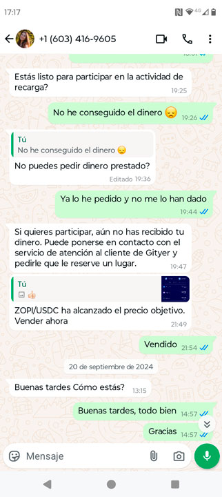nueva insistencia para pedir dinero estafa gityer