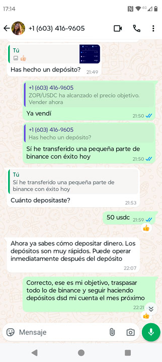 transferencia 50$ usdc binance gityer