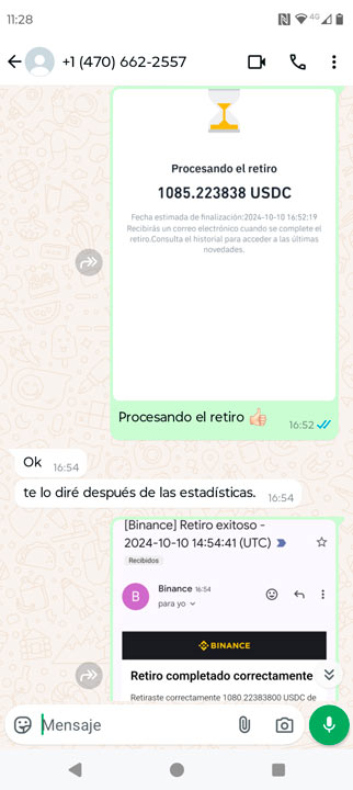 retiro de binance a gityer estafa
