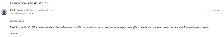 10 de marzo segunda email para tabelli y ninguna contestacion