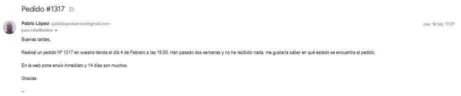 primera comunicacion 18 de feberaro tabelli ninguna respuesta